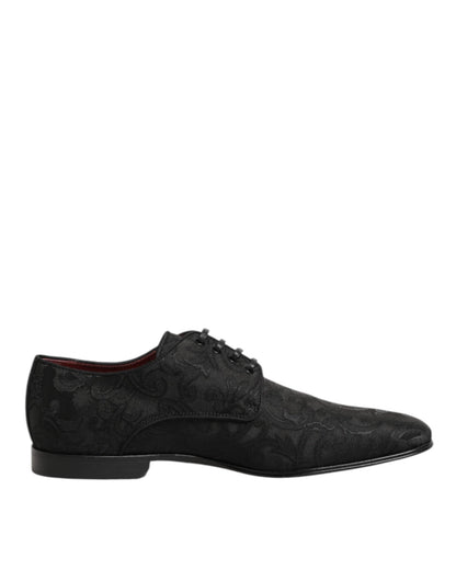 Dolce & Gabbana Black Brocade Lace Up Derby Men Dress Shoes – EU 39 | US 6 par Dolce & Gabbana | Disponible sur Sandy Store ByNet