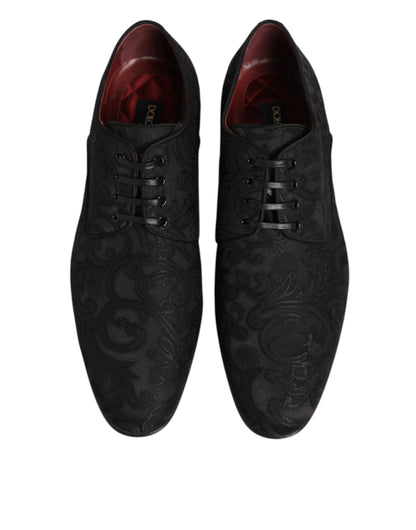 Dolce & Gabbana Black Brocade Lace Up Derby Men Dress Shoes – EU 39 | US 6 par Dolce & Gabbana | Disponible sur Sandy Store ByNet