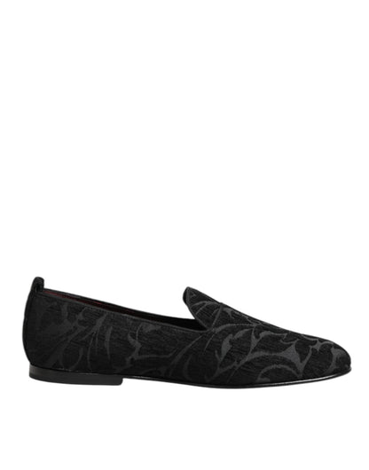 Dolce & Gabbana Black Brocade Loafers Slip On Men Dress Shoes – EU40/US7 par Dolce & Gabbana | Disponible sur Sandy Store ByNet