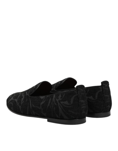 Dolce & Gabbana Black Brocade Loafers Slip On Men Dress Shoes – EU40/US7 par Dolce & Gabbana | Disponible sur Sandy Store ByNet