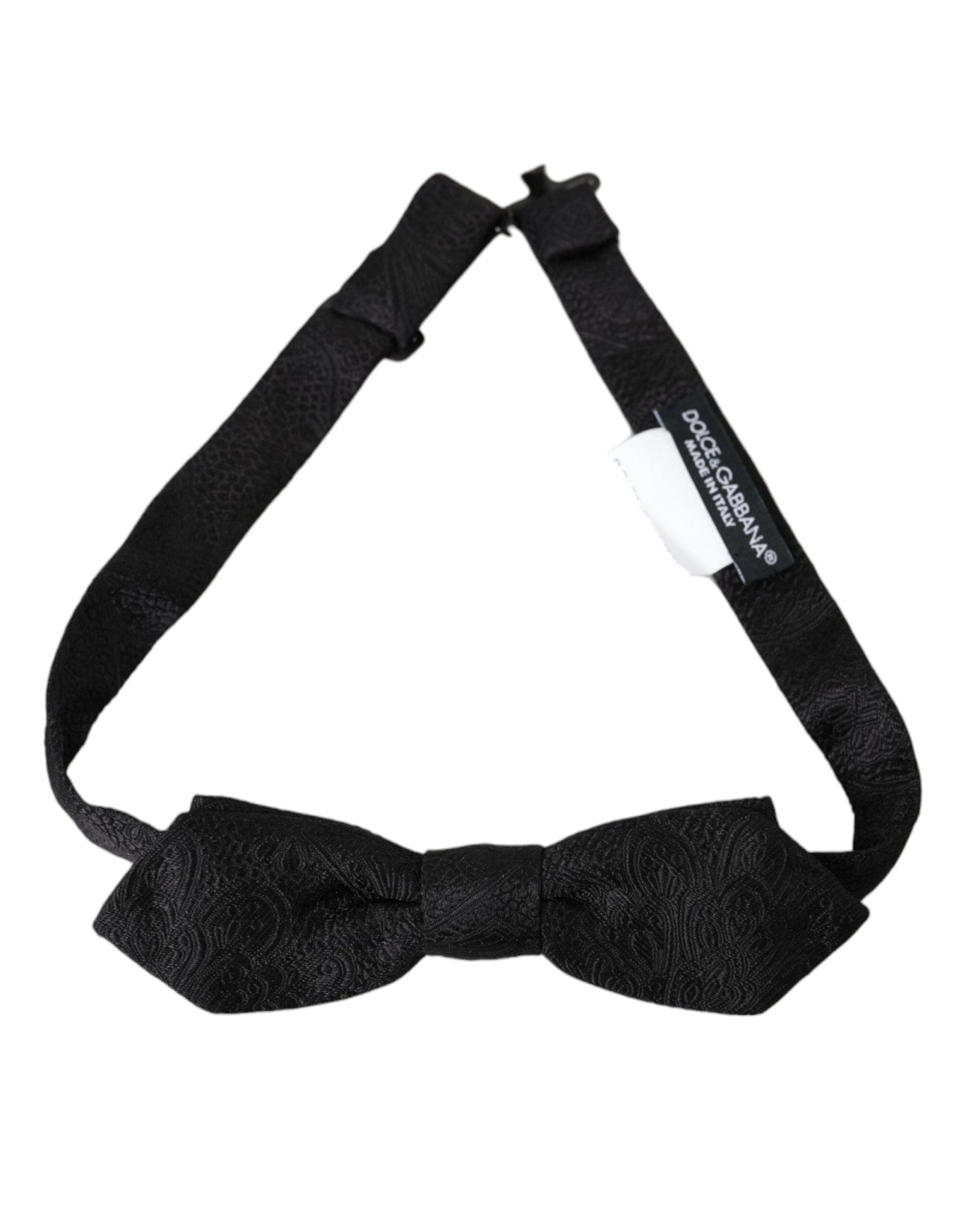 Dolce & Gabbana Black Brocade Silk Adjustable Neck Bow Tie – par Dolce & Gabbana | Disponible sur Sandy Store ByNet