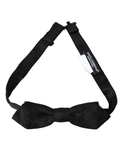 Dolce & Gabbana Black Brocade Silk Adjustable Neck Bow Tie – par Dolce & Gabbana | Disponible sur Sandy Store ByNet