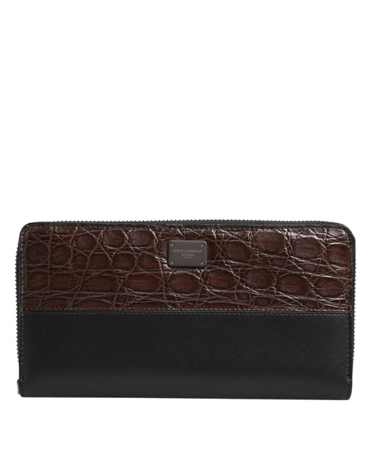 Dolce & Gabbana Black Brown Exotic Leather Men Continental Clutch Wallet – par Dolce & Gabbana | Disponible sur Sandy Store ByNet