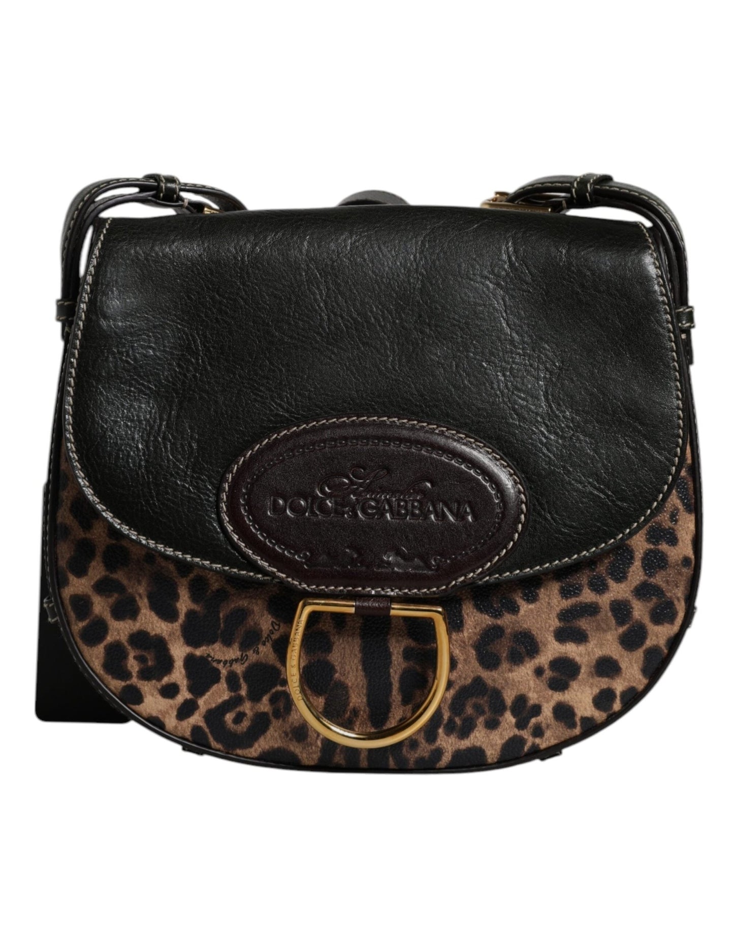Dolce & Gabbana Black Brown Leopard Leather Shoulder Strap Bag – par Dolce & Gabbana | Disponible sur Sandy Store ByNet