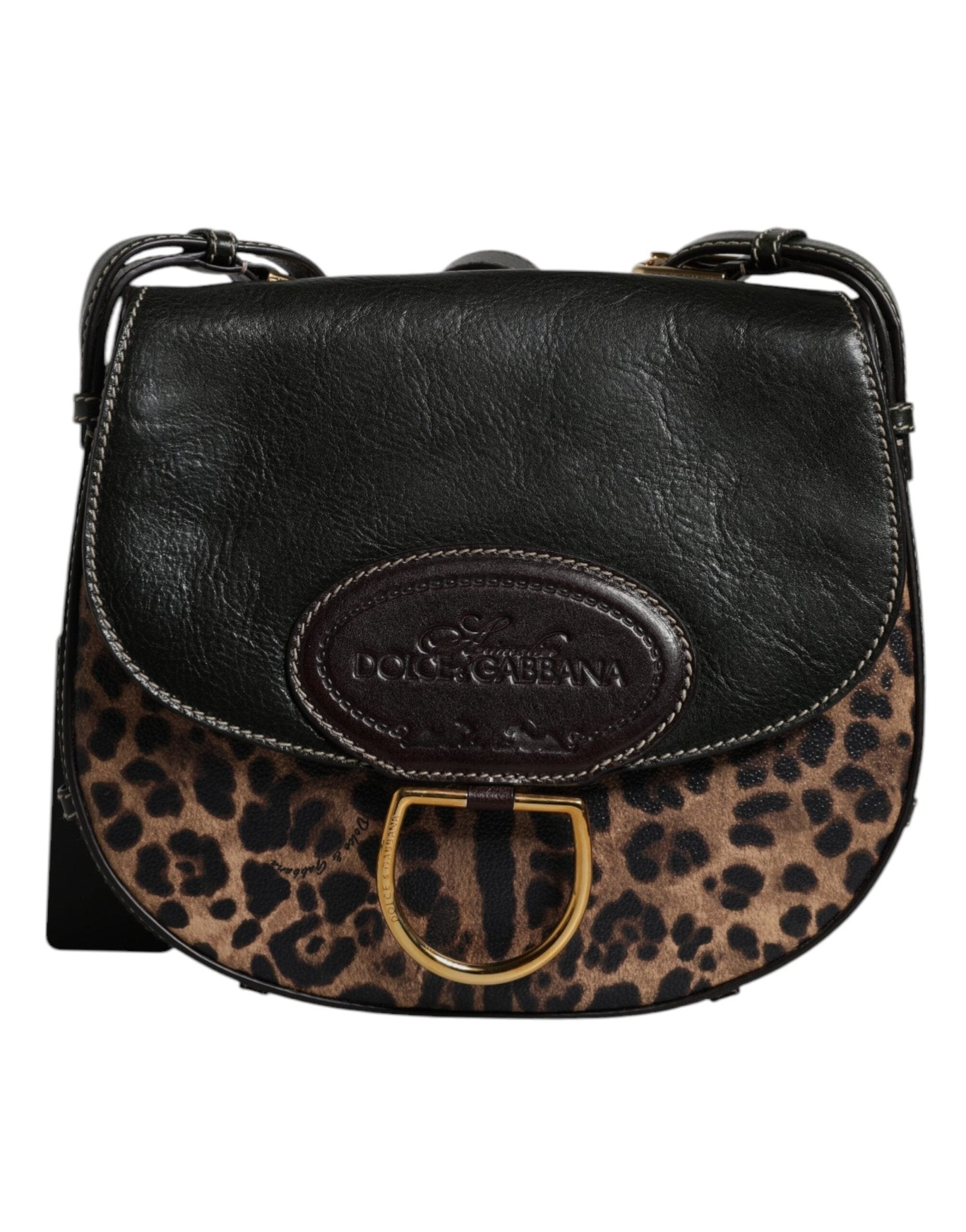 Dolce & Gabbana Black Brown Leopard Leather Shoulder Strap Bag – par Dolce & Gabbana | Disponible sur Sandy Store ByNet