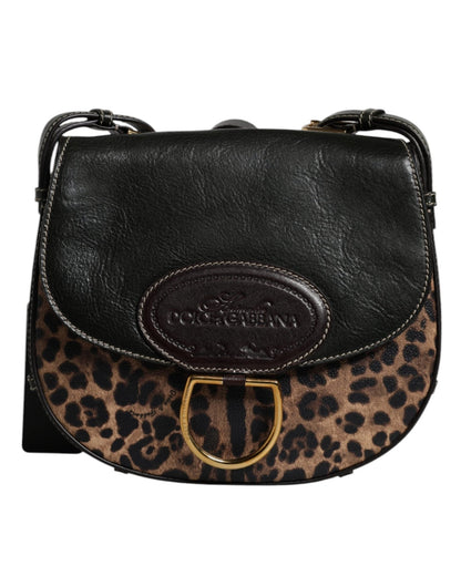 Dolce & Gabbana Black Brown Leopard Leather Shoulder Strap Bag – par Dolce & Gabbana | Disponible sur Sandy Store ByNet