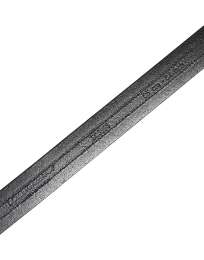 Dolce & Gabbana Black Burgundy Calfskin Metal Logo Buckle Belt - Sandy Store ByNet