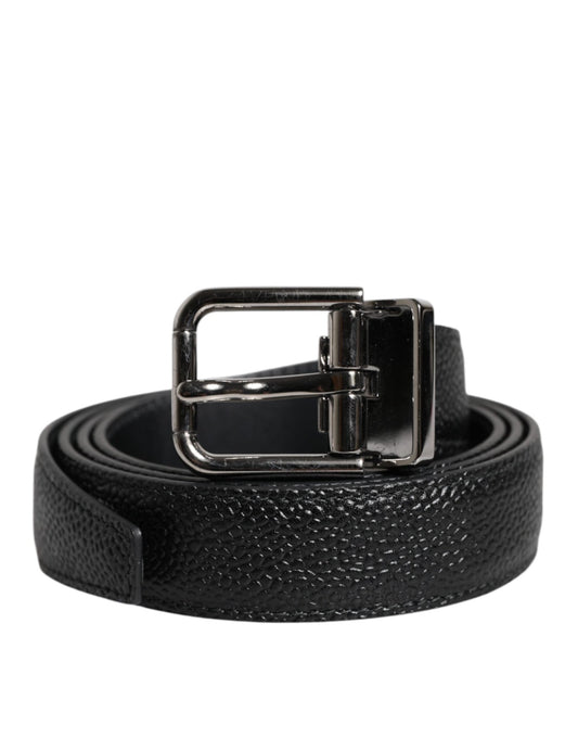 Dolce & Gabbana Black Calf Leather Classic Metal Buckle Belt – 85 cm / 34 Inches par Dolce & Gabbana | Disponible sur Sandy Store ByNet