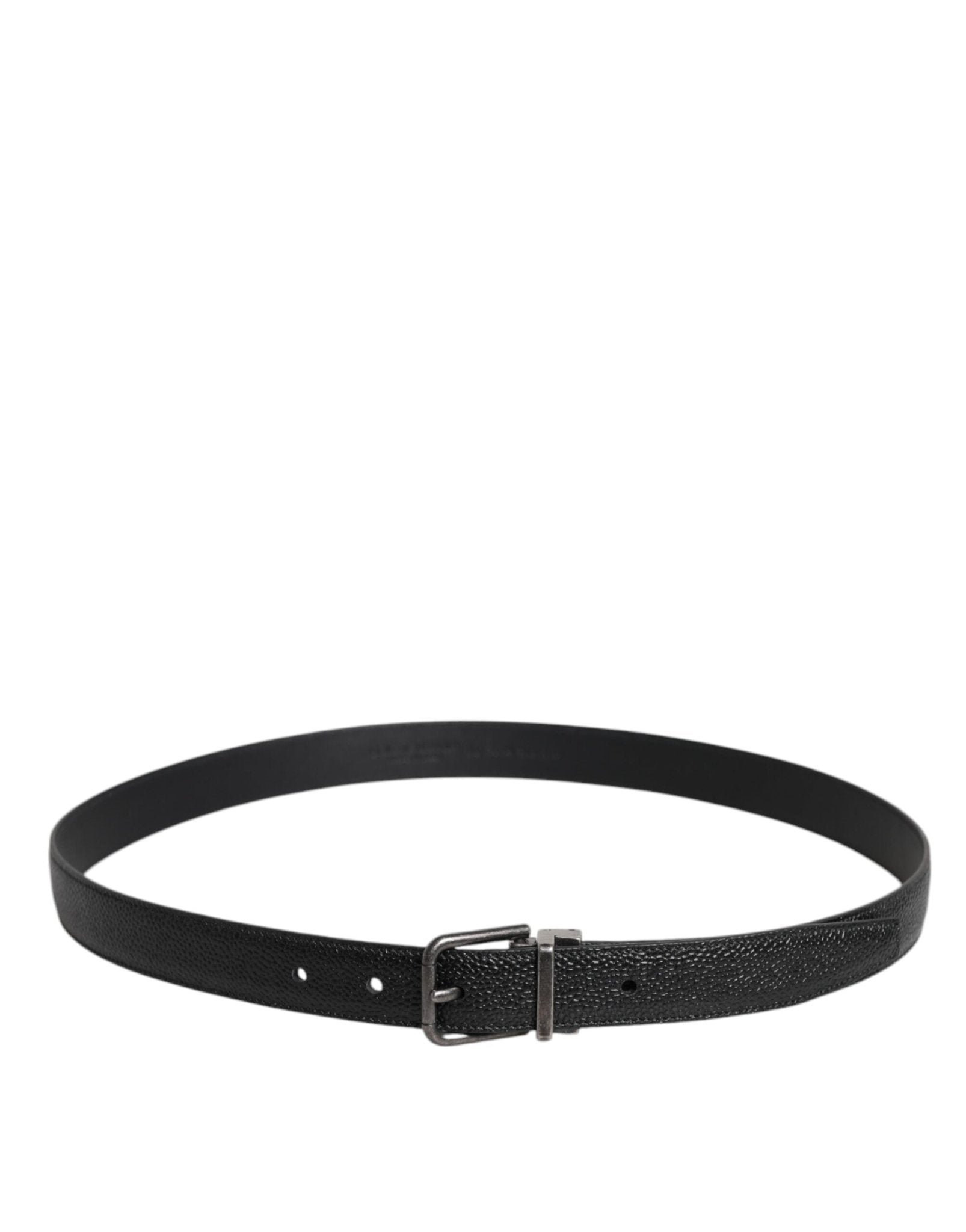 Dolce & Gabbana Black Calf Leather Classic Metal Buckle Belt - Sandy Store ByNet