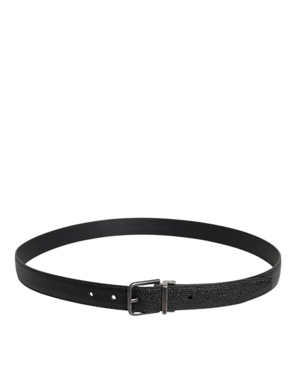 Dolce & Gabbana Black Calf Leather Classic Metal Buckle Belt - Sandy Store ByNet