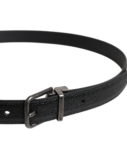 Dolce & Gabbana Black Calf Leather Classic Metal Buckle Belt - Sandy Store ByNet