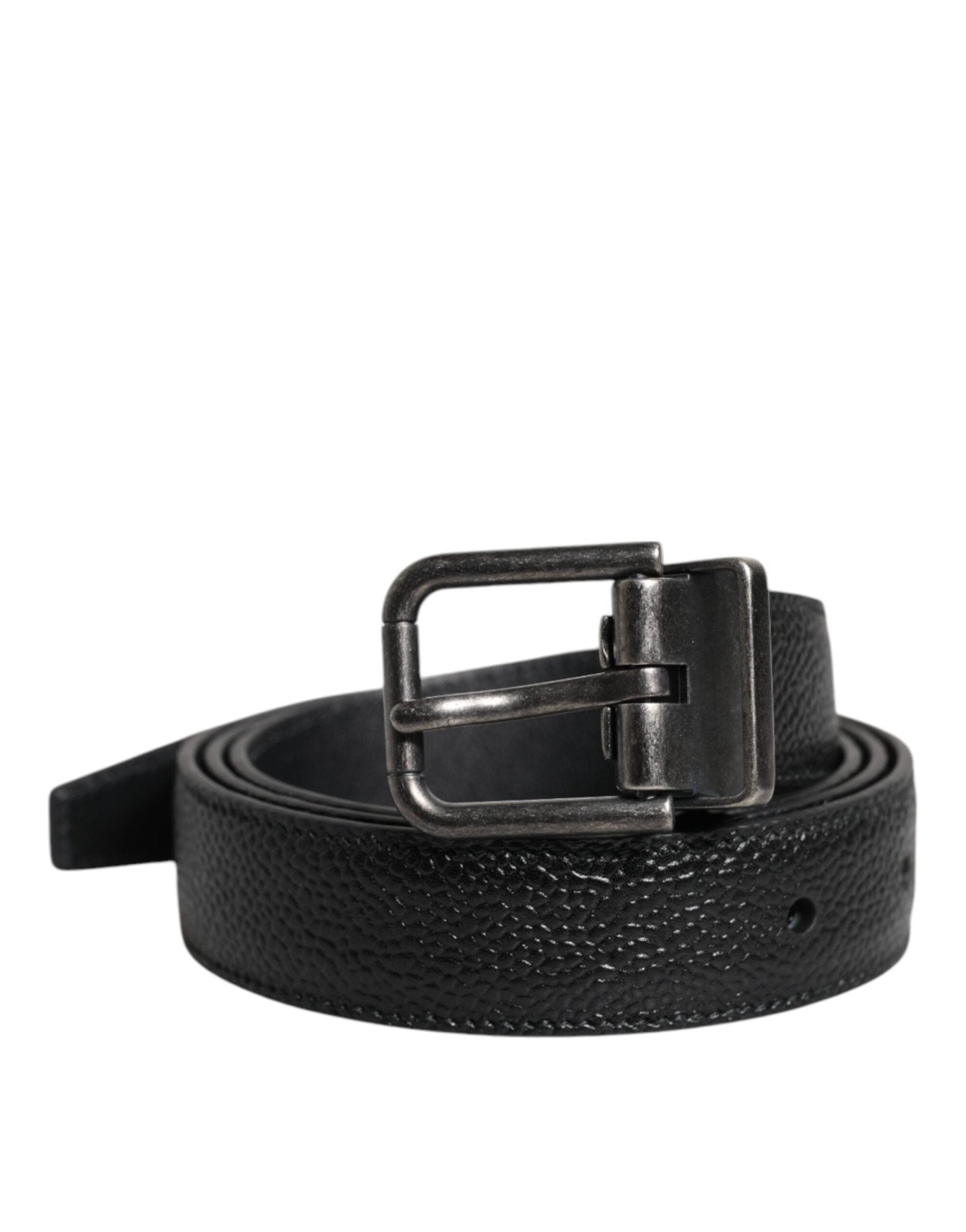 Dolce & Gabbana Black Calf Leather Classic Metal Buckle Belt - Sandy Store ByNet