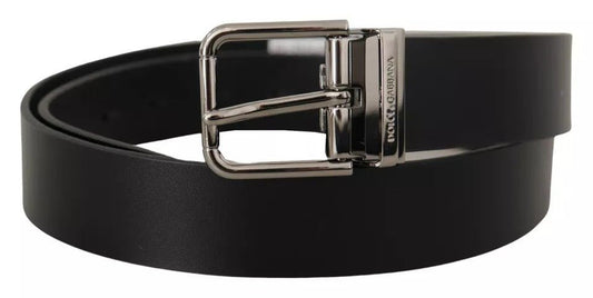 Dolce & Gabbana Black Calf Leather Logo Engraved Metal Buckle Belt – 85 cm / 34 Inches par Dolce & Gabbana | Disponible sur Sandy Store ByNet