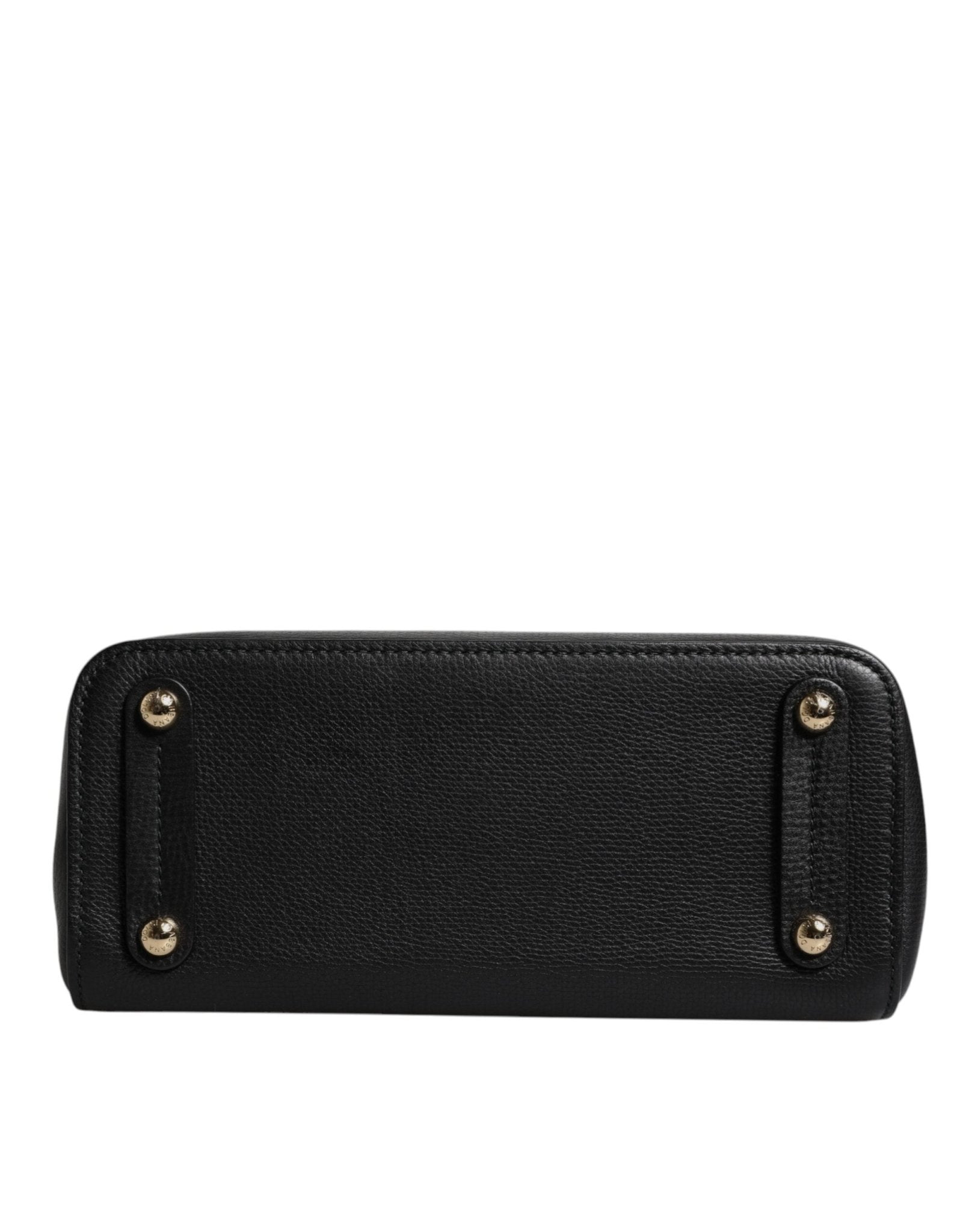 Dolce & Gabbana Black Calf Leather Logo Plaque Shoulder Handbag Bag - Sandy Store ByNet
