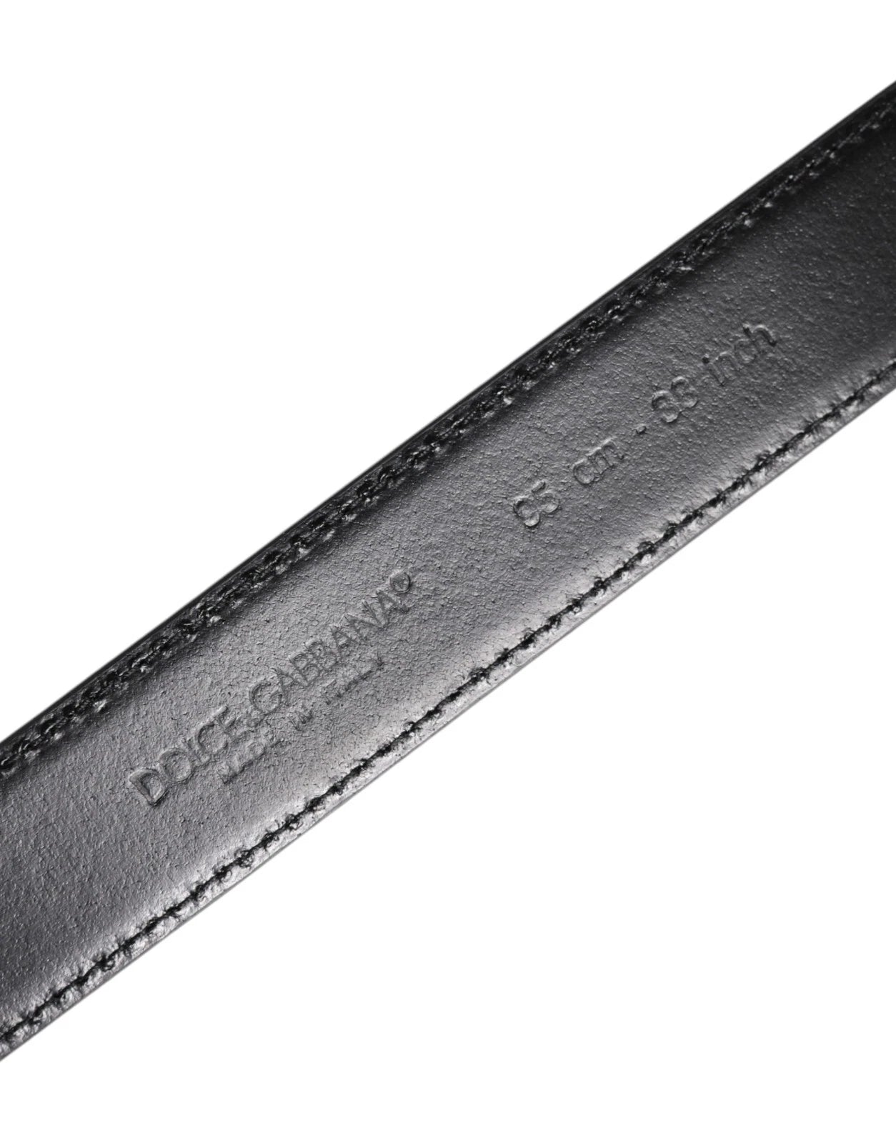Dolce & Gabbana Black Calf Leather Silver Metal Buckle Belt – 95 cm / 38 Inches par Dolce & Gabbana | Disponible sur Sandy Store ByNet