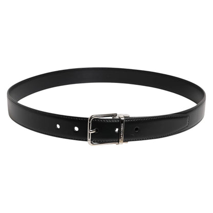 Dolce & Gabbana Black Calf Leather Silver Metal Buckle Belt – 95 cm / 38 Inches par Dolce & Gabbana | Disponible sur Sandy Store ByNet