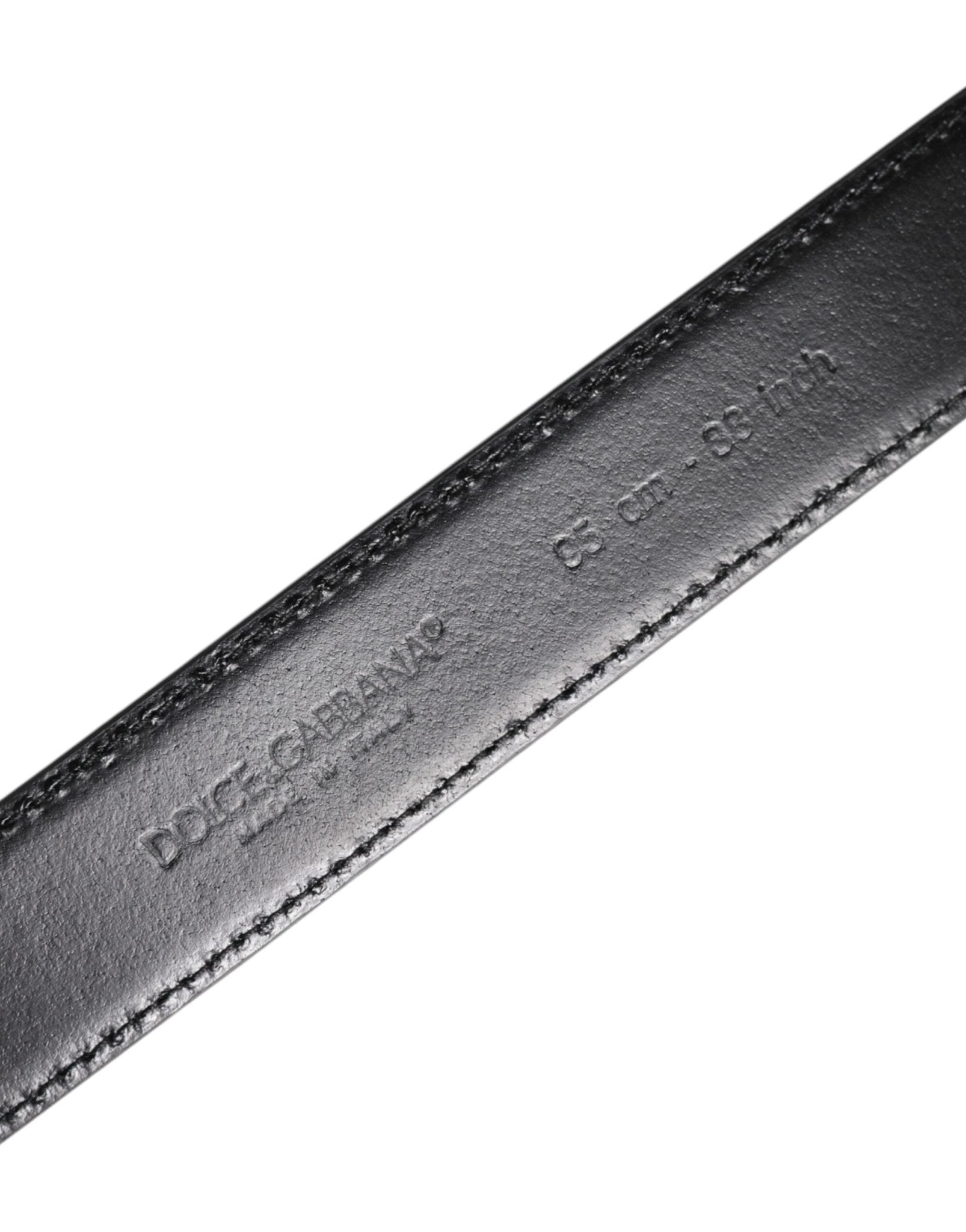 Dolce & Gabbana Black Calf Leather Silver Metal Buckle Belt - Sandy Store ByNet