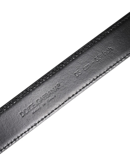 Dolce & Gabbana Black Calf Leather Silver Metal Buckle Belt - Sandy Store ByNet