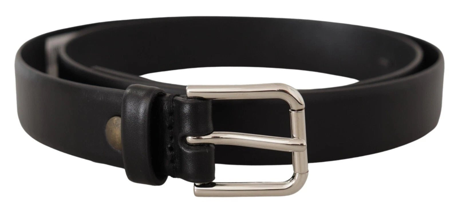 Dolce & Gabbana Black Calf Leather Silver Tone Logo Buckle Belt – 80 cm / 32 Inches par Dolce & Gabbana | Disponible sur Sandy Store ByNet