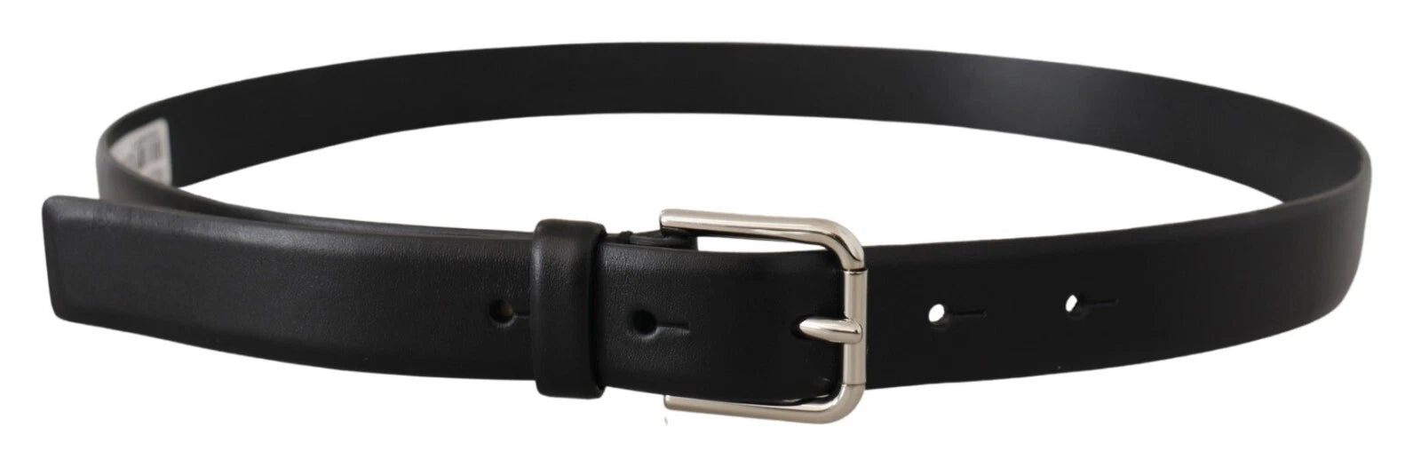 Dolce & Gabbana Black Calf Leather Silver Tone Logo Buckle Belt – 80 cm / 32 Inches par Dolce & Gabbana | Disponible sur Sandy Store ByNet