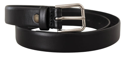 Dolce & Gabbana Black Calf Leather Silver Tone Logo Buckle Belt – 80 cm / 32 Inches par Dolce & Gabbana | Disponible sur Sandy Store ByNet