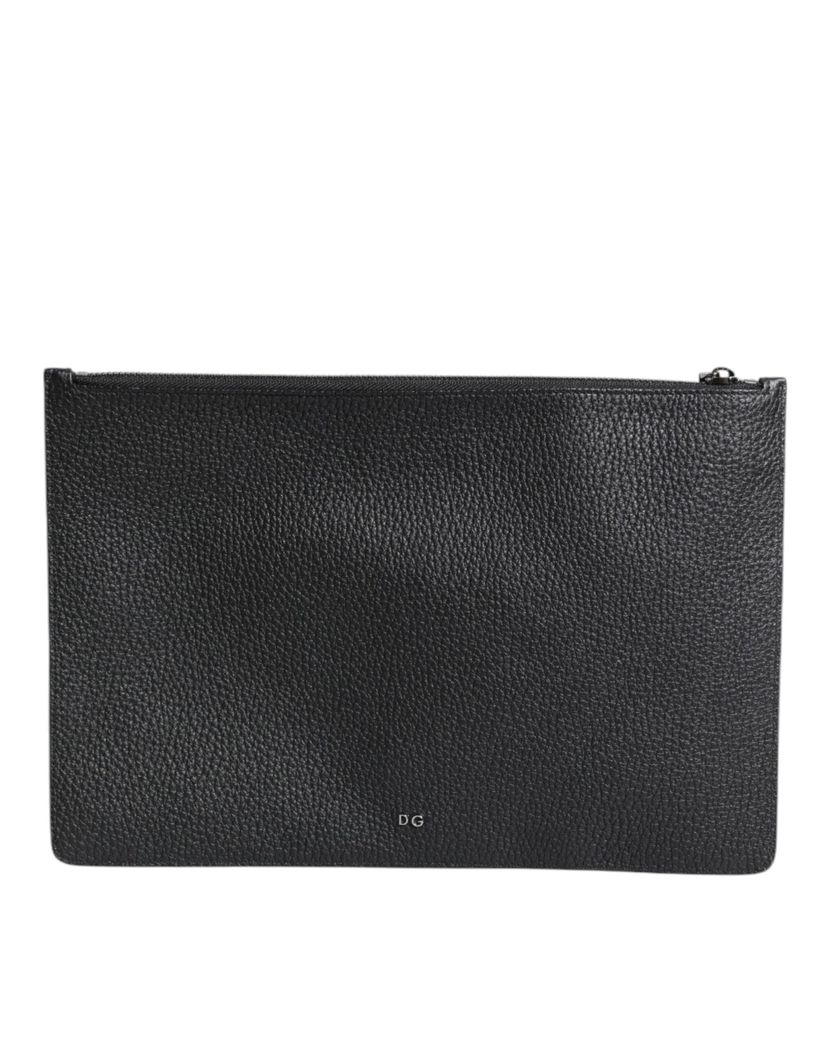 Dolce & Gabbana Black Calfskin Crown Embellished Clutch Pouch Bag - Sandy Store ByNet