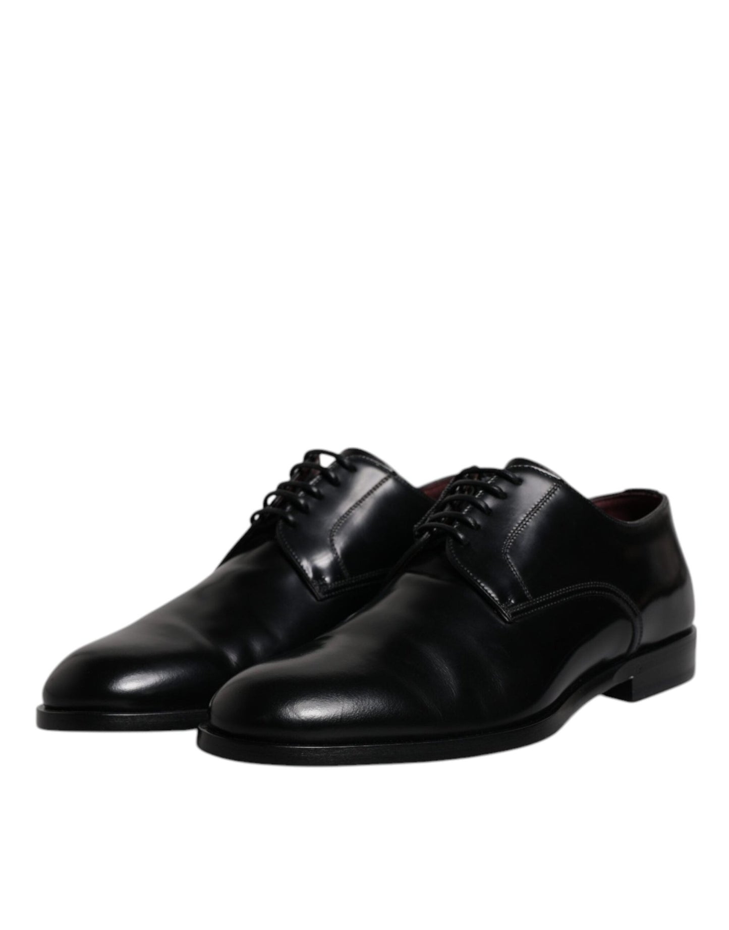 Dolce & Gabbana Black Calfskin Leather Derby Lace Up Formal Dress Shoes - Sandy Store ByNet
