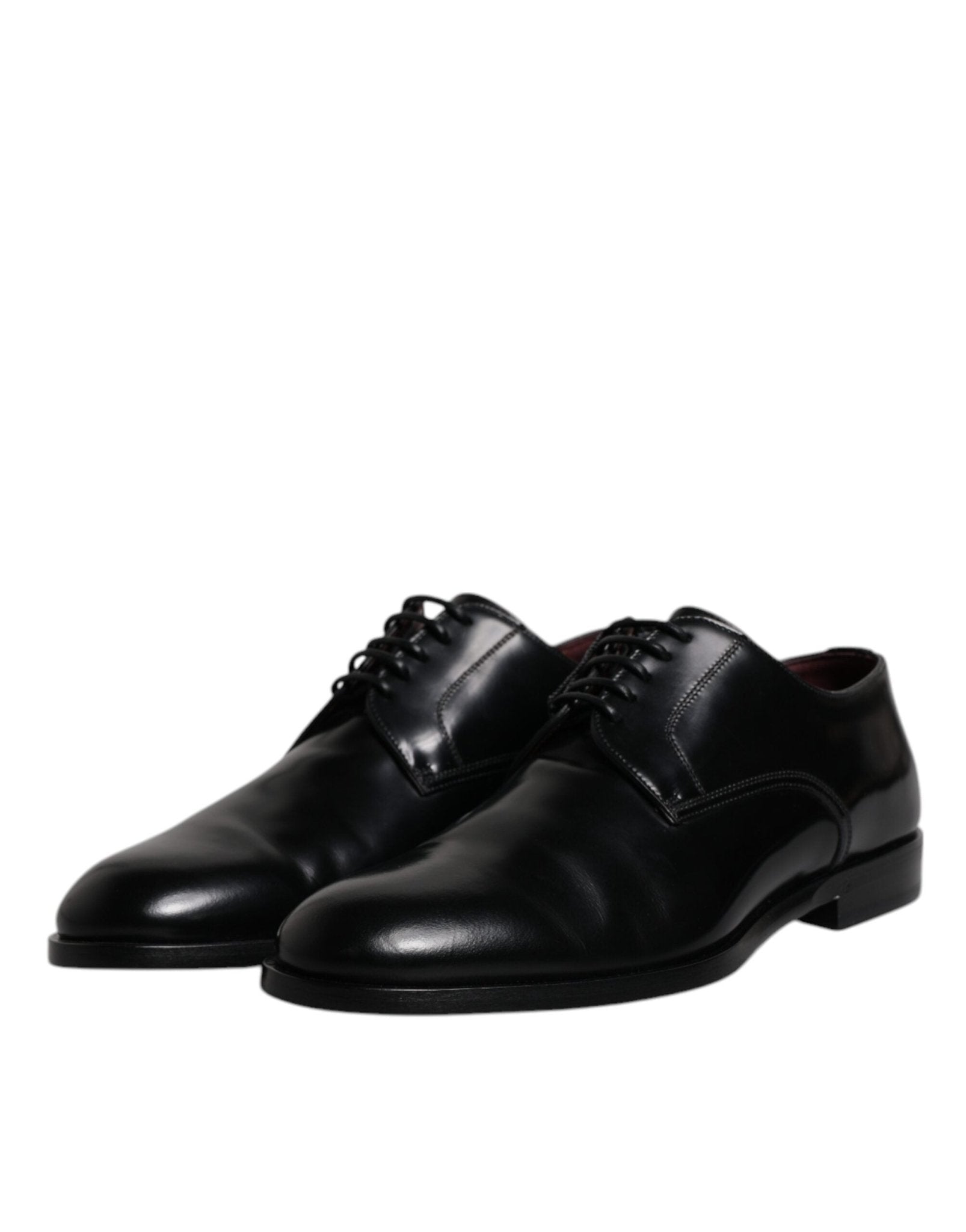 Dolce & Gabbana Black Calfskin Leather Derby Lace Up Formal Dress Shoes - Sandy Store ByNet