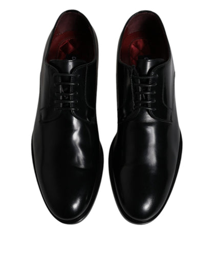 Dolce & Gabbana Black Calfskin Leather Derby Lace Up Formal Dress Shoes - Sandy Store ByNet