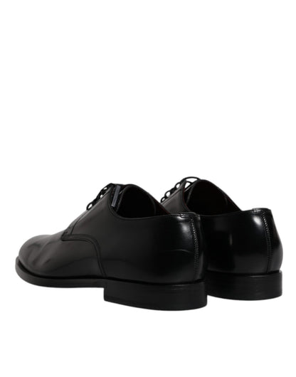 Dolce & Gabbana Black Calfskin Leather Derby Lace Up Formal Dress Shoes - Sandy Store ByNet