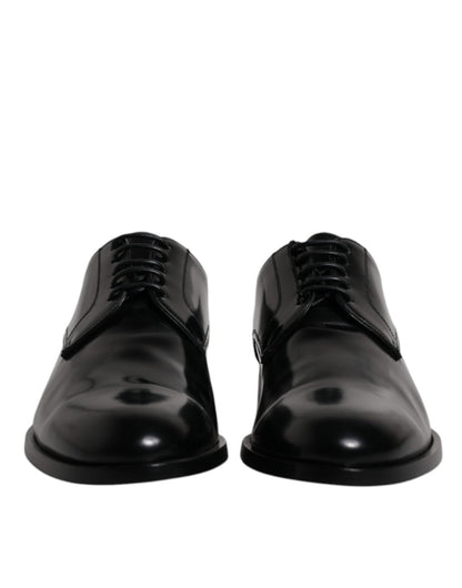 Dolce & Gabbana Black Calfskin Leather Derby Lace Up Formal Dress Shoes - Sandy Store ByNet