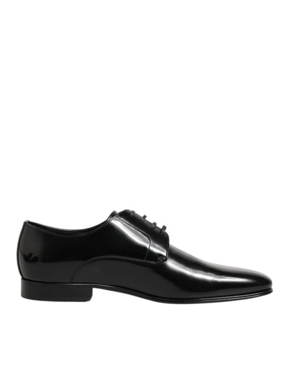 Dolce & Gabbana Black Calfskin Leather Derby Men Dress Shoes – EU 42 | US 9 par Dolce & Gabbana | Disponible sur Sandy Store ByNet