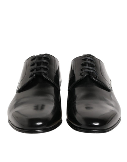 Dolce & Gabbana Black Calfskin Leather Derby Men Dress Shoes – EU 42 | US 9 par Dolce & Gabbana | Disponible sur Sandy Store ByNet