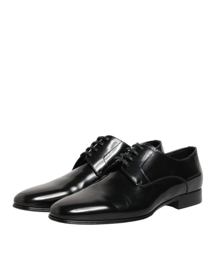 Dolce & Gabbana Black Calfskin Leather Derby Men Dress Shoes – EU 42 | US 9 par Dolce & Gabbana | Disponible sur Sandy Store ByNet