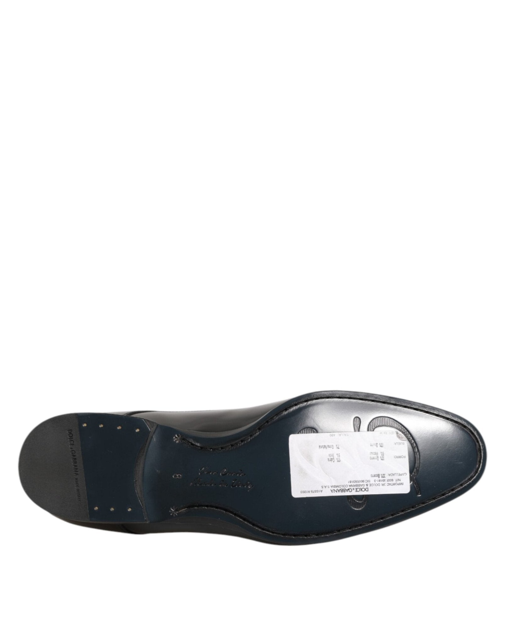 Dolce & Gabbana Black Calfskin Leather Derby Men Dress Shoes – EU 42 | US 9 par Dolce & Gabbana | Disponible sur Sandy Store ByNet