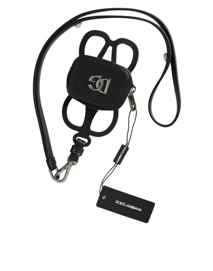 Dolce & Gabbana Black Calfskin Leather DG Logo Coin Purse Lanyard Wallet – par Dolce & Gabbana | Disponible sur Sandy Store ByNet