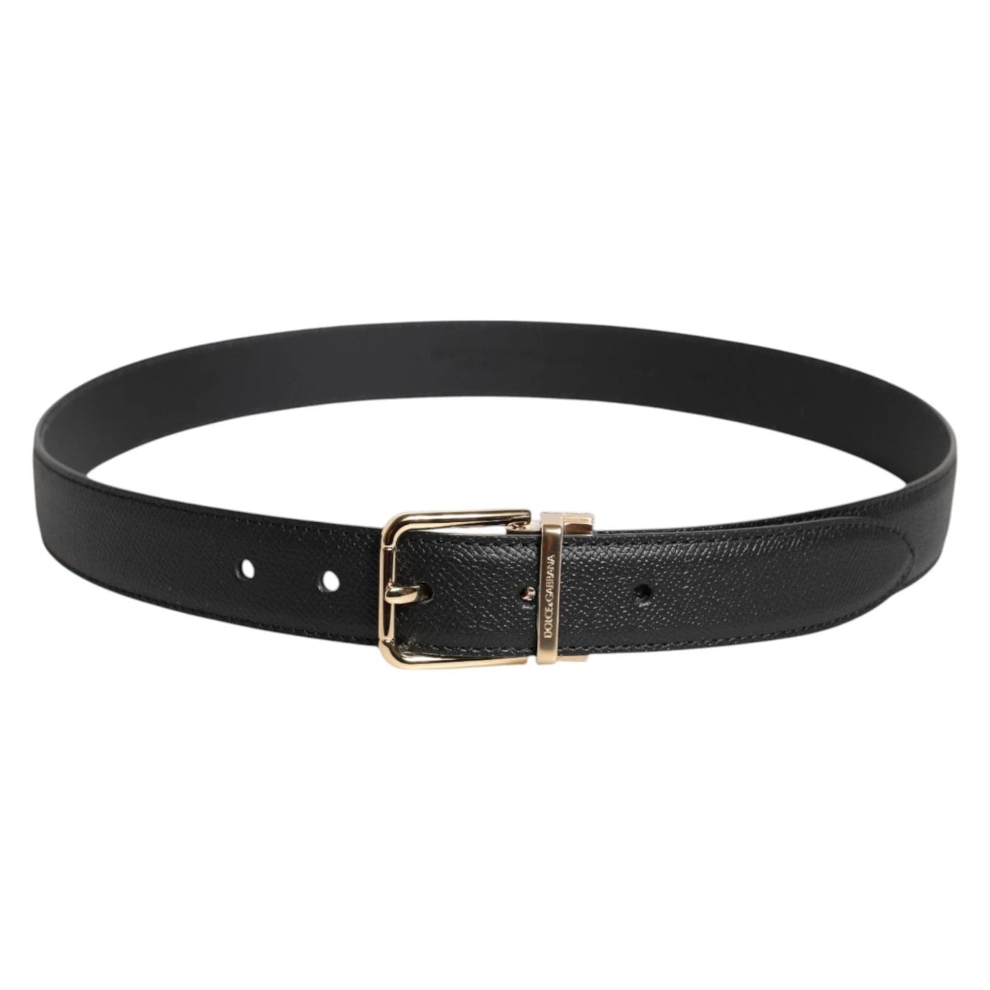Dolce & Gabbana Black Calfskin Leather Gold Metal Buckle Belt – 85 cm / 34 Inches par Dolce & Gabbana | Disponible sur Sandy Store ByNet