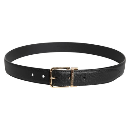 Dolce & Gabbana Black Calfskin Leather Gold Metal Buckle Belt – 85 cm / 34 Inches par Dolce & Gabbana | Disponible sur Sandy Store ByNet
