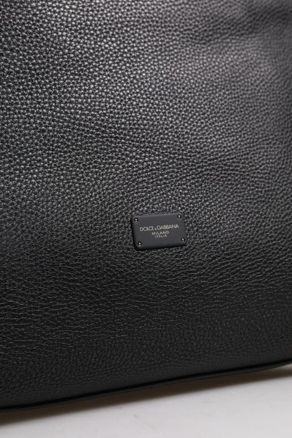 Dolce & Gabbana Black Calfskin Leather Hand Shoulder Duffle Bag - Sandy Store ByNet