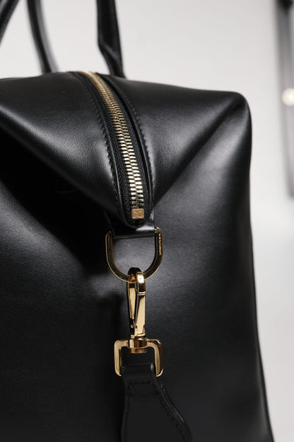 Dolce & Gabbana Black Calfskin Leather Hand Shoulder Duffle Bag - Sandy Store ByNet