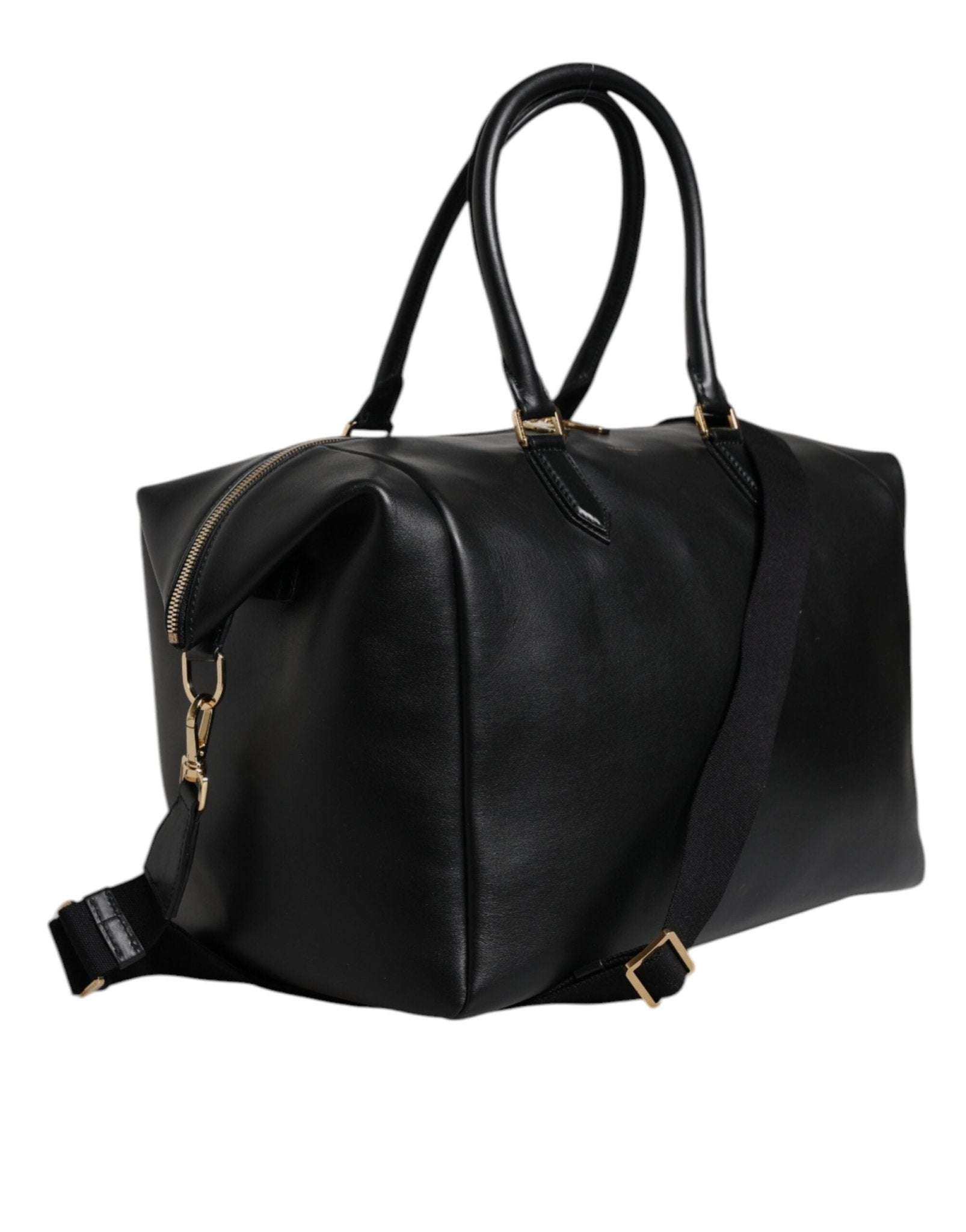 Dolce & Gabbana Black Calfskin Leather Hand Shoulder Duffle Bag - Sandy Store ByNet