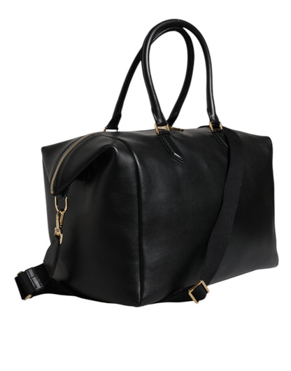 Dolce & Gabbana Black Calfskin Leather Hand Shoulder Duffle Bag - Sandy Store ByNet