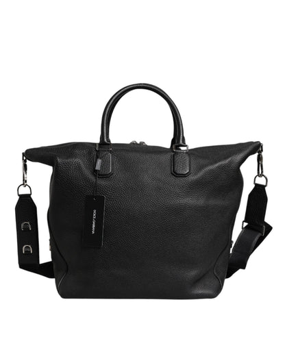 Dolce & Gabbana Black Calfskin Leather Hand Shoulder Duffle Bag - Sandy Store ByNet