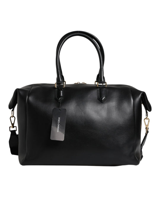 Dolce & Gabbana Black Calfskin Leather Hand Shoulder Duffle Bag - Sandy Store ByNet