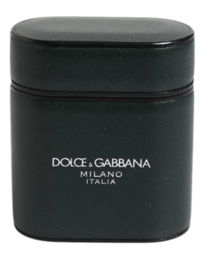 Dolce & Gabbana Black Calfskin Leather Logo Print Flip Holder Airpods Case – par Dolce & Gabbana | Disponible sur Sandy Store ByNet