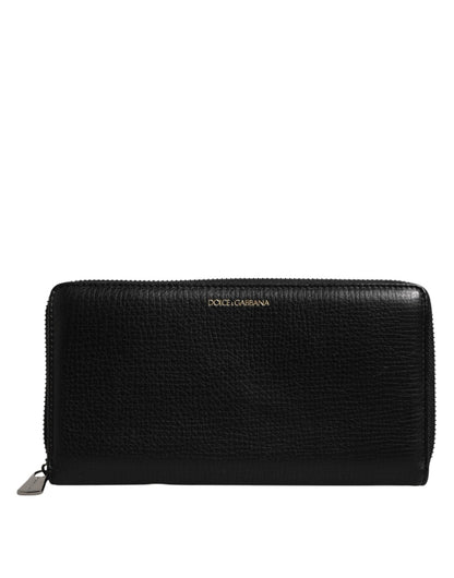Dolce & Gabbana Black Calfskin Leather Logo Zip Around Continental Wallet – par Dolce & Gabbana | Disponible sur Sandy Store ByNet