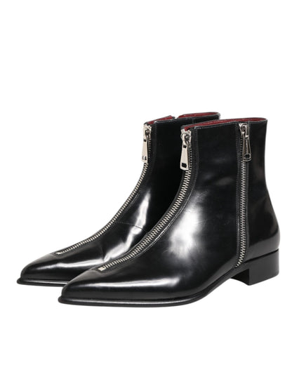 Dolce & Gabbana Black Calfskin Leather Men SHORT Boots Shoes – EU 41 | US 8 par Dolce & Gabbana | Disponible sur Sandy Store ByNet