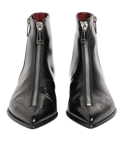Dolce & Gabbana Black Calfskin Leather Men SHORT Boots Shoes – EU 41 | US 8 par Dolce & Gabbana | Disponible sur Sandy Store ByNet