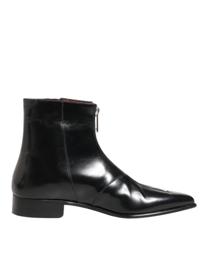 Dolce & Gabbana Black Calfskin Leather Men SHORT Boots Shoes – EU 41 | US 8 par Dolce & Gabbana | Disponible sur Sandy Store ByNet