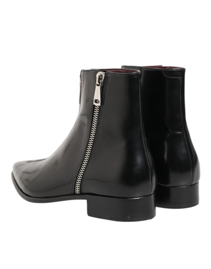 Dolce & Gabbana Black Calfskin Leather Men SHORT Boots Shoes – EU 41 | US 8 par Dolce & Gabbana | Disponible sur Sandy Store ByNet